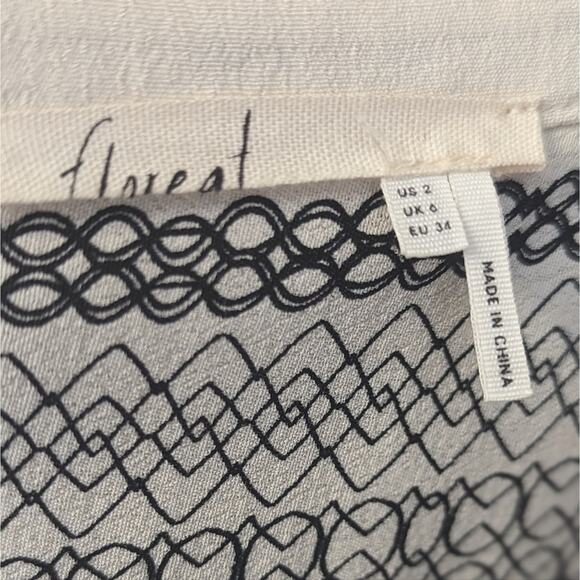 Anthropologie floreat pierre midi dress black and ivory with tassels size 2 - Picture 7 of 7